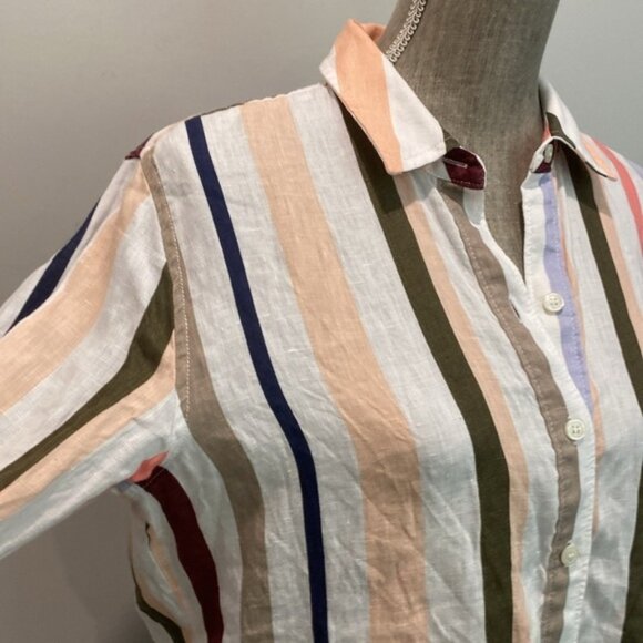 Lord Taylor White and Black Long Sleeve Button Down Shirt - Picture 5 of 10